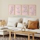 image 3 of Set of 4 Minimalist Wildflower Outline Black Pastel Pink Simple Floral Wall Art Prints 12x16 Inch