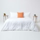 image 5 of Homescapes Burnt Orange European Size Linen Pillowcase - 80 x 80 cm Orange