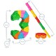 image 3 of Pinatas Number 3 Cardboard Pinata, Stick and Blindfold Set - W35cm x D7.5cm x H50cm - Multi
