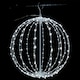 image 1 of 40cm Light up White Metal Frame Hanging Christmas Ball with 240 Cool White LEDs