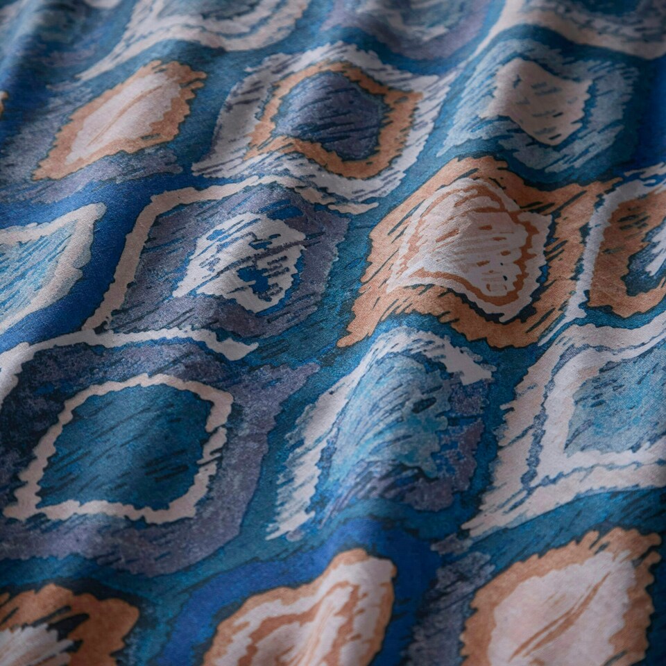 image 1 of Portfolio Home Tangiers Geometric Soft Easy Care Bed Linen Bedding Duvet Cover Quilt Set With Pillow Case Blue | Single
