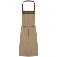 Premier Unisex Adult Espresso Full Apron | Brown | Khaki/Brown | One Size | 1