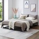 image 3 of Double Bed Frame Extra Strong Platform Metal Frame Bedroom Easy Build