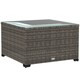image 1 of Outsunny Outdoor Coffee Table with Glass Top, Rattan Side Table 