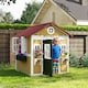 image 2 of Outsunny Wooden Playhouse with Doors, Wooden, Plant Pots for Kids - Beige | Cream | Beige