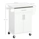 image 3 of HOMCOM Rolling Kitchen Cart Storage Trolley with Drawer Towel Rail Steel White