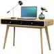 image 4 of Cassie Desk 2 Drawers OakBlack120x50x79cm | Black | oak/black