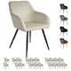 image 8 of Dining Chair Marilyn - with armrests, padded, velvet look, black steel legs - Set of 2 Green | Dark Green/Black