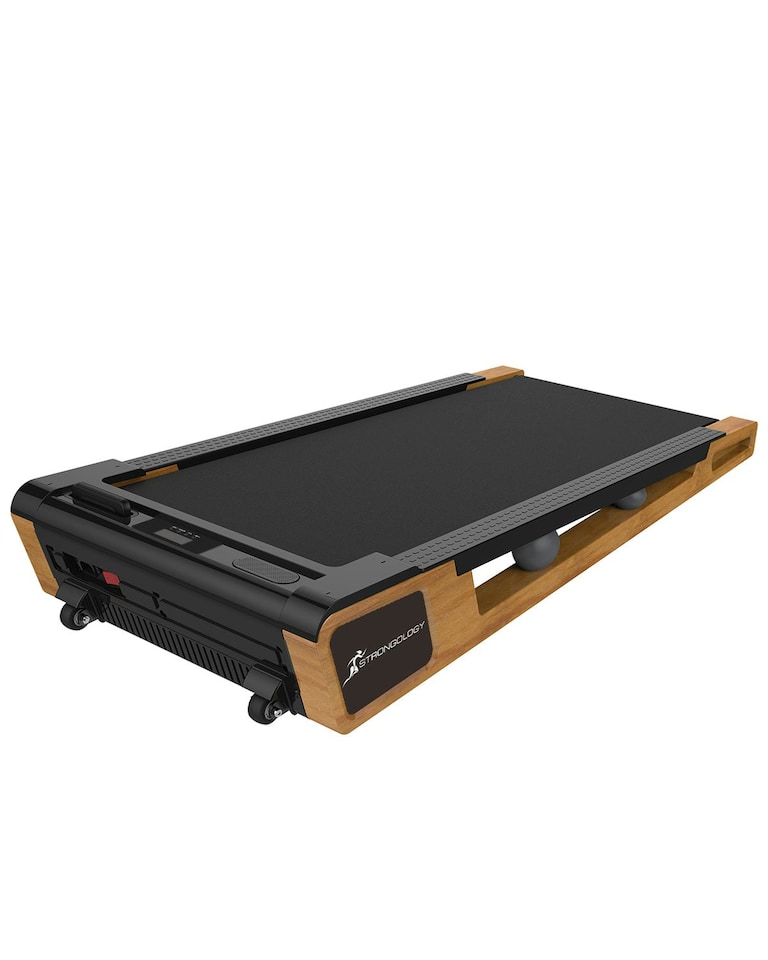 image 1 of Strongology INCLINO 5° Incline Light Walnut Wood Finish Home and Office Quiet 2.0HP Adjustable Speed 1-6km/h Bluetooth  LED Display Treadmill - Fully Assembled