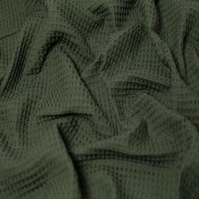 Minerva Core Range Green Medium Cotton Waffle Fabric for Dressmaking, 150cm / 59" Wide - per metre