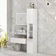 image 2 of kleankin High Gloss Bathroom Cabinet, Free Standing Storage Cupboard with Doors and Adjustable Shelves, White