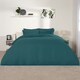 image 1 of OHS Soft Cosy Microfibre Plain Duvet Cover and Pillowcase Set Green | Teal | Double