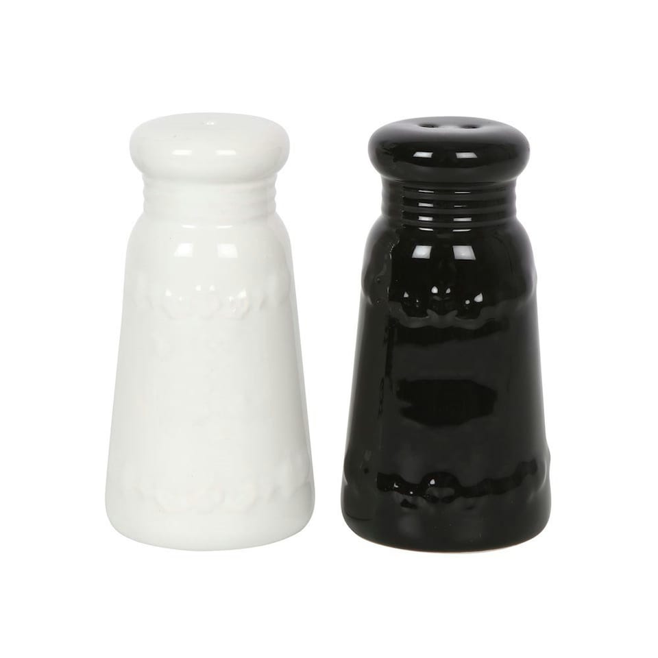 image 1 of Ceramic Ashes to Ashes Salt & Pepper Shakers
