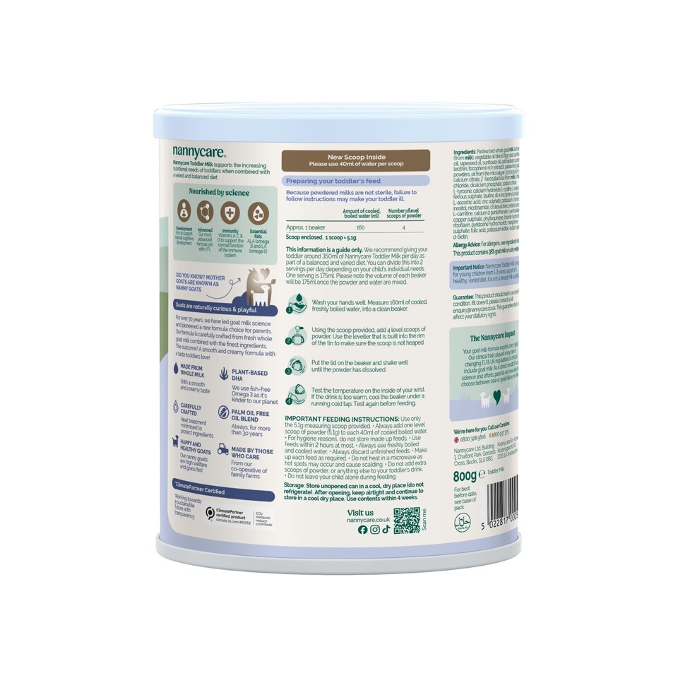 image 1 of Nannycare Toddler Goat Milk Formula - Stage 3 (800g - box of 6)