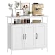 image 1 of HOMCOM Industrial Kitchen Sideboard with Open Shelf & 2 Cabinets, White | White