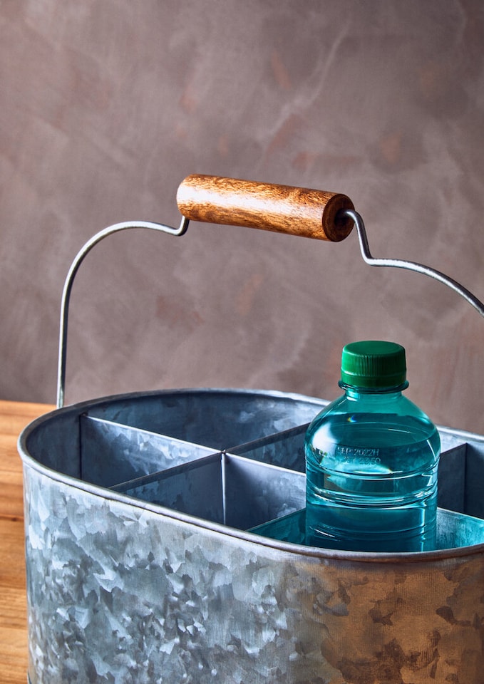 image 1 of Drummond 6 Compartment Oval Galvanised Steel Caddy