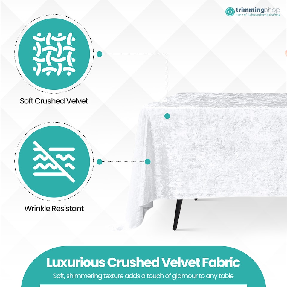 image 1 of Rectangle Crushed Velvet Table Cloth, Washable Table Cover - 70" x 144"