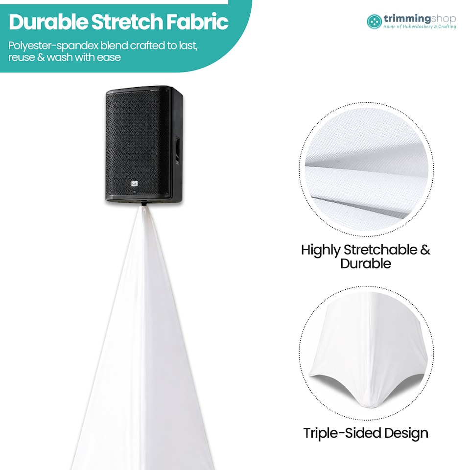 image 1 of Triple Sided Stretch Tripod Speaker DJ Stand Cover with Loop - 1pc