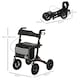 image 5 of HOMCOM Folding Rollator Walker with Padded Seat, Backrest, Lightweight Walking Frame with Storage Bag, Dual Brakes, All-terrain Wheels, Adjustable Handle Height, 4 Wheeled Walker for Seniors, Black