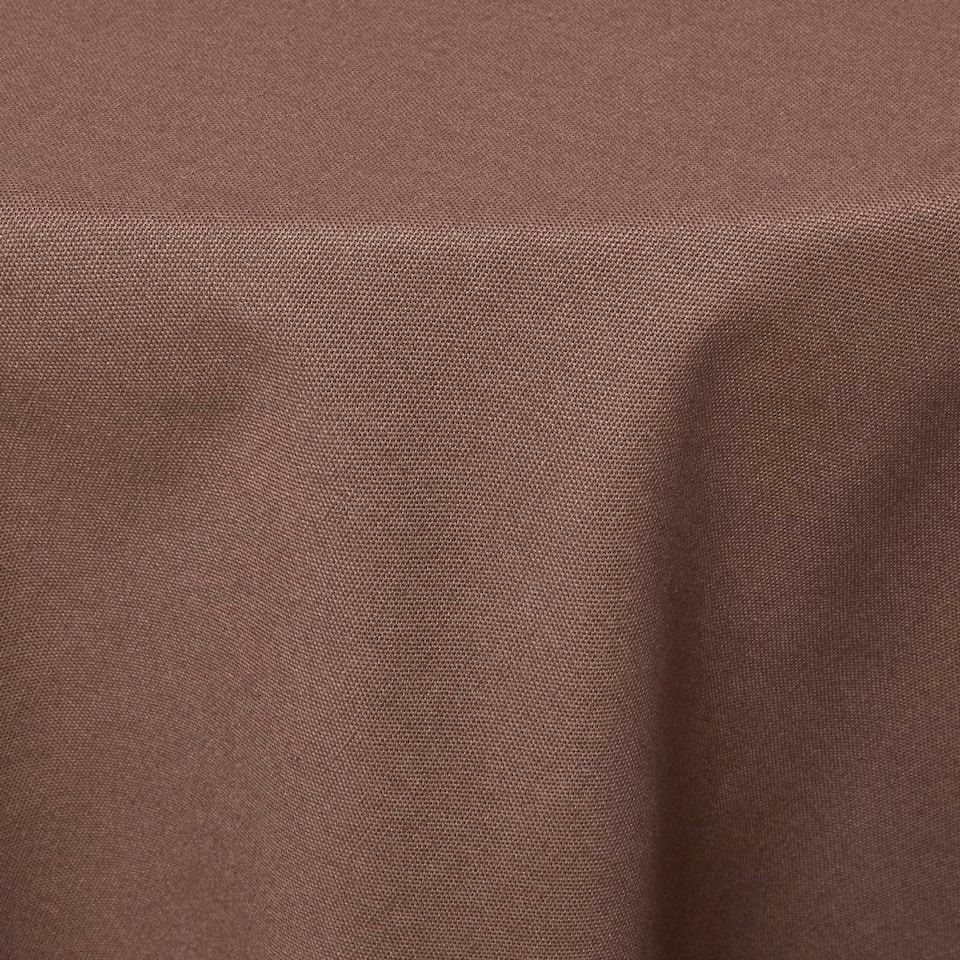 image 1 of Homescapes Chocolate Brown Cotton Round Tablecloth - 178 cm Brown
