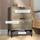image 6 of HOMCOM Bedside Tables Set of 2, Modern Nightstand with 2 Drawers, Small Sofa End Tables with Storage and Steel Legs for Bedroom, Living Room, Grey