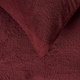 image 3 of OHS Teddy Fleece Ultra Soft Duvet Cover and Pillowcase Set, Single - Burgundy