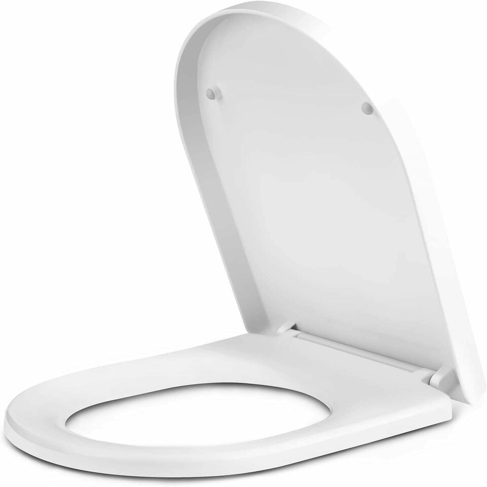 image 1 of Marco Paul White Plastic Oval Toilet Seat 18"
