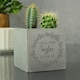 image 2 of Personalised Floral Wreath Concrete Plant Pot Grey