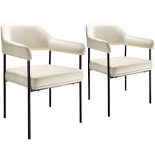 Armchair Doe - durable fabric, black powder-coated legs, 120 kg load, 58 x 62 x 85 cm | White | velvet look off-white | 2