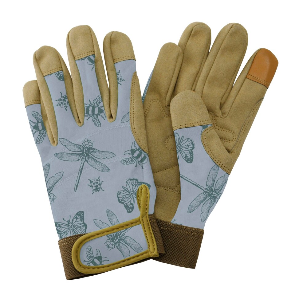 Kent & Stowe Premium Comfort Flutter Bugs Blue Gloves Medium Blue
