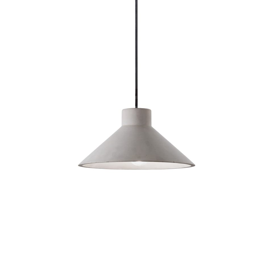 image 1 of Oil 1 Light Dome Ceiling Pendant Cement Grey, E27