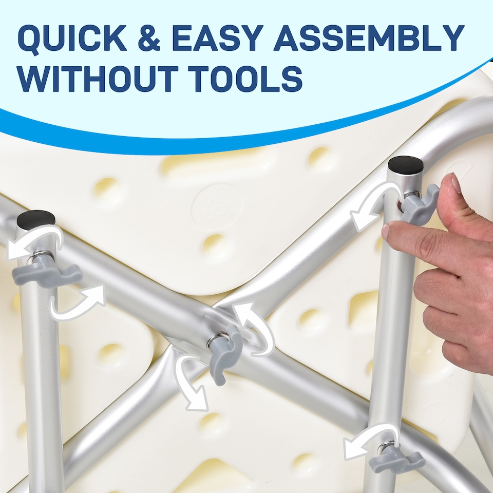 image 1 of HOMCOM Adjustable Shower Chair, Shower Seat, Portable Medical Stool with Adjustable Back and Armrest for Mobility