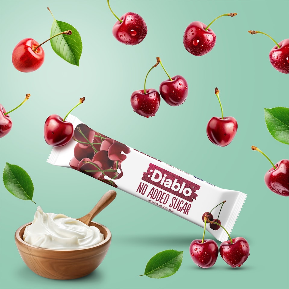 image 1 of Diablo No Added Sugar Yoghurt and Cherry Muesli Bar 30g 4 Pack