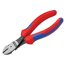 Knipex 74 02 Series High Leverage Diagonal Cutters, Multi-component Grip - Multi Colour - 160mm