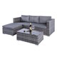 image 1 of Dunham Grey 4 Seat Rattan Sofa Set with Coffee Table