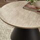 image 8 of Torrance Modern Travertine Effect Coffee and Lamp Table Set in Travertine Effect and Black