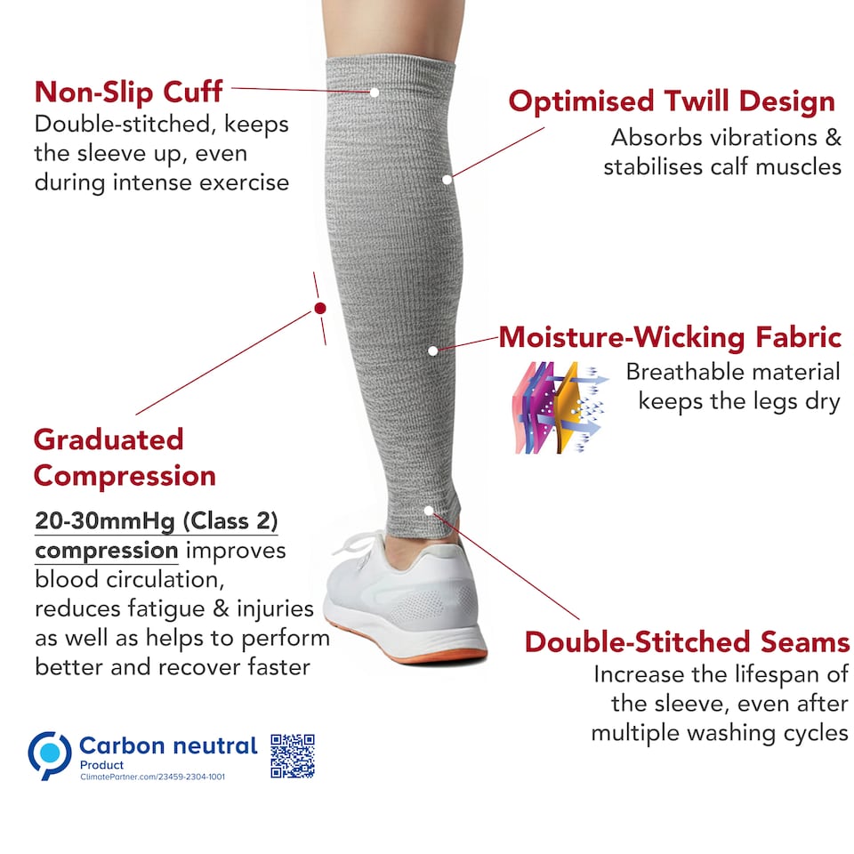 image 1 of aZengear Calf Support Compression Sleeves (Pair) for Women, Men, Running, Shin Splints