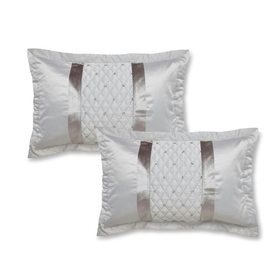 image 1 of Catherine Lansfield Sequin Cluster Pillowsham Pair Silver Silver