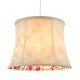 image 2 of Classic Curved Cream Cotton Drum Shade with Blue and Red Floral Inner Cream