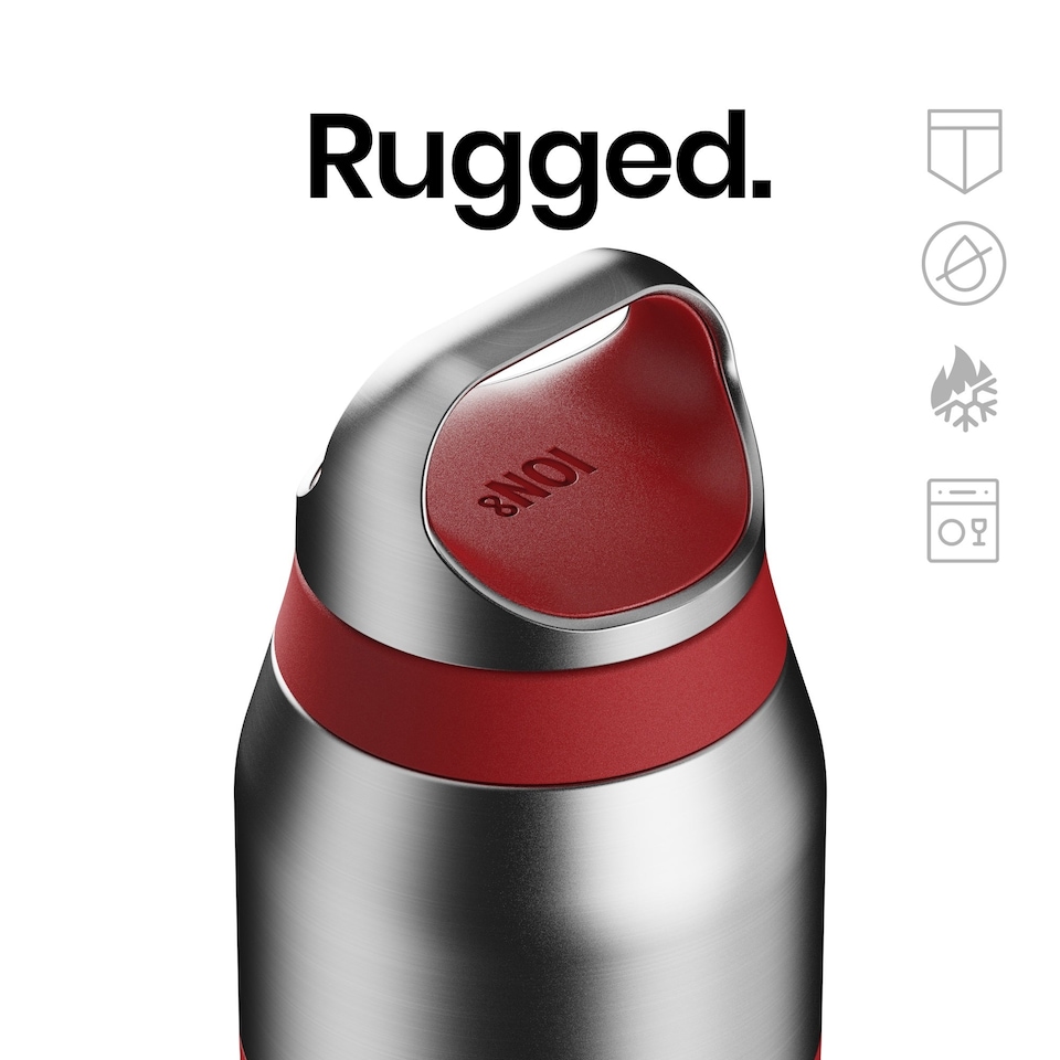 image 1 of ION8 ROAM Insulated Steel Water Bottle, Rubberised, 835ml / 28oz
