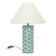 image 1 of ValueLights Athena Ceramic Aqua Mermaid Shell Scallop Table Lamp Taper Shade & Bulb | Blue