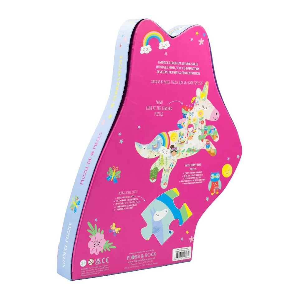 image 1 of Floss & Rock Jigsaw Puzzle 40 Piece - Unicorn
