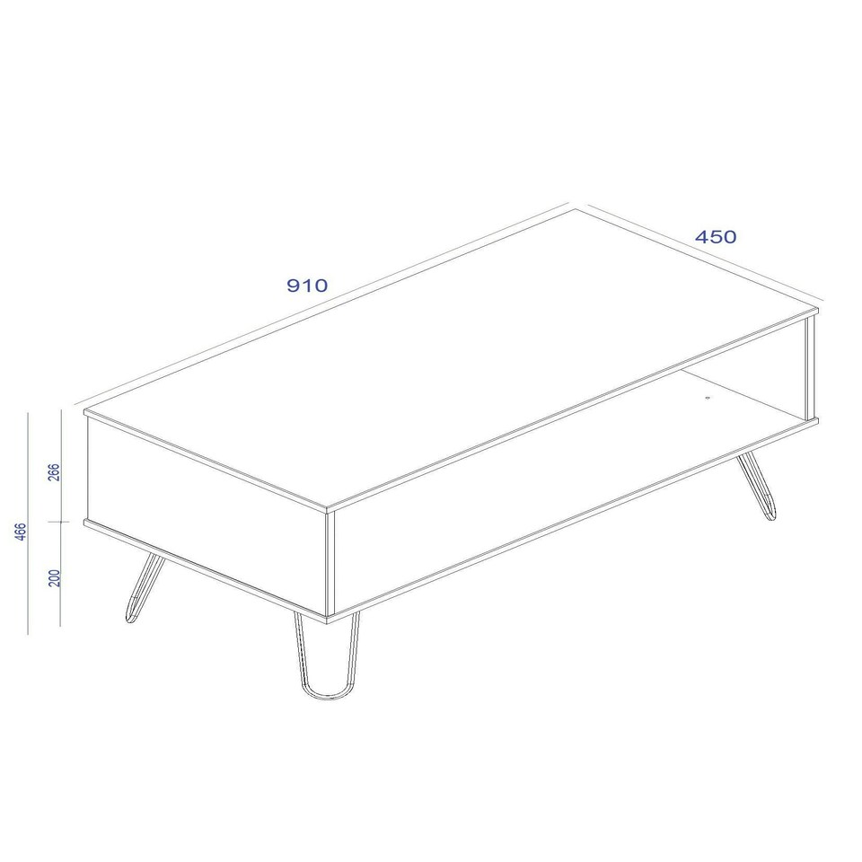 image 1 of Core Products Augusta Grey Open Coffee Table H46.6cm x W91.0cm x D45.0cm Grey