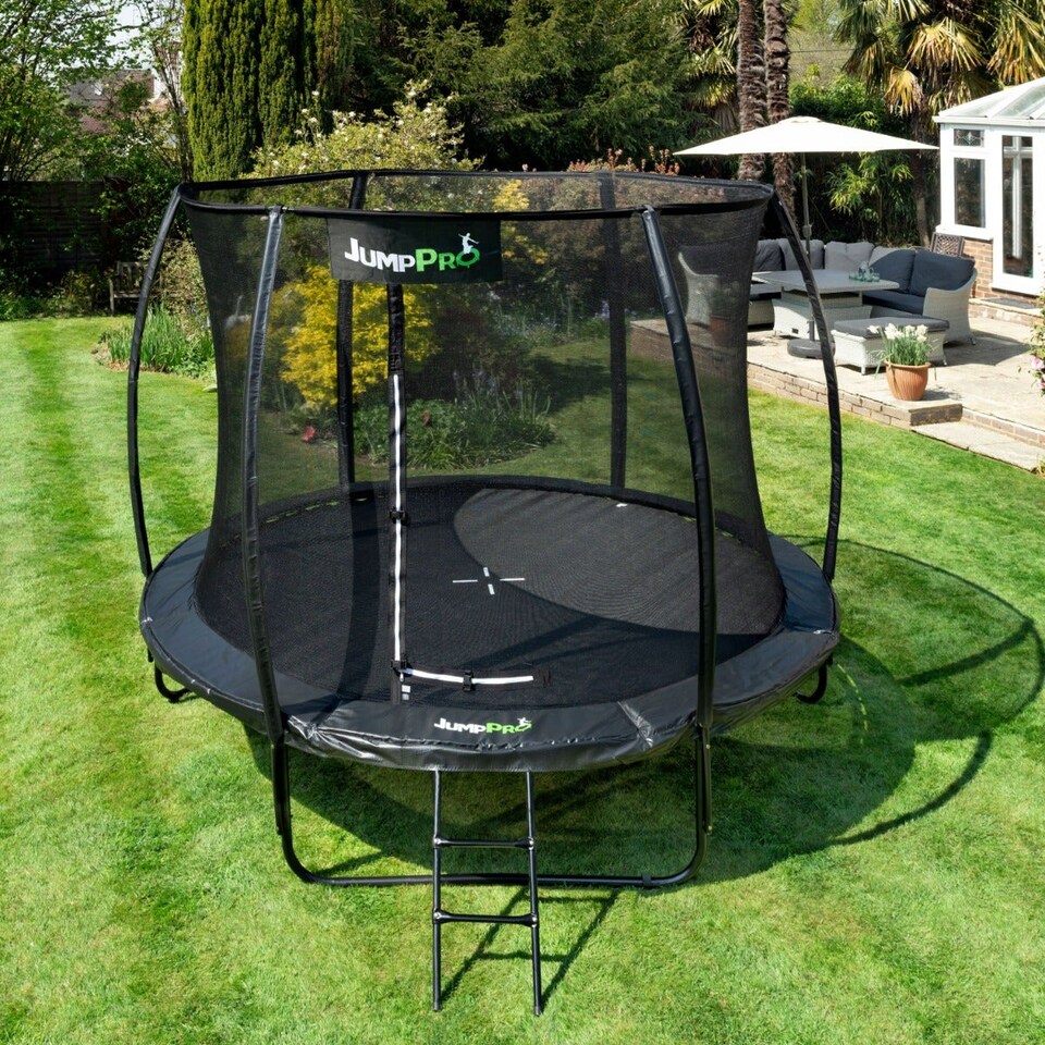 image 1 of 14ft JumpPRO® Xcel Black Round Trampoline with Enclosure
