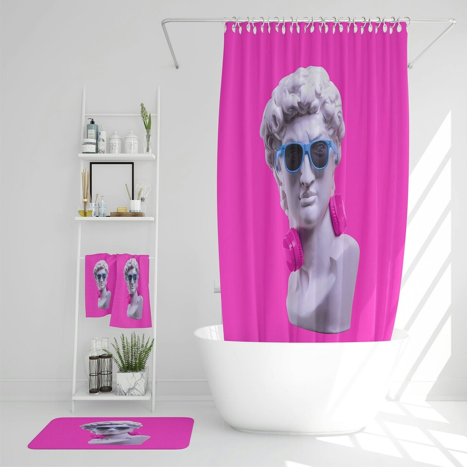 image 1 of Plaster statue of David's head in blue sunglasses (Bathroom Set)