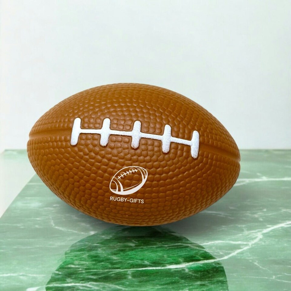image 1 of SPORTGIFTZ Large Rugby Ball Squeezy Stress Ball | Relieve Tension and Improve Focus | Ideal for Rugby Enthusiasts & Athletes | 8cm Brown