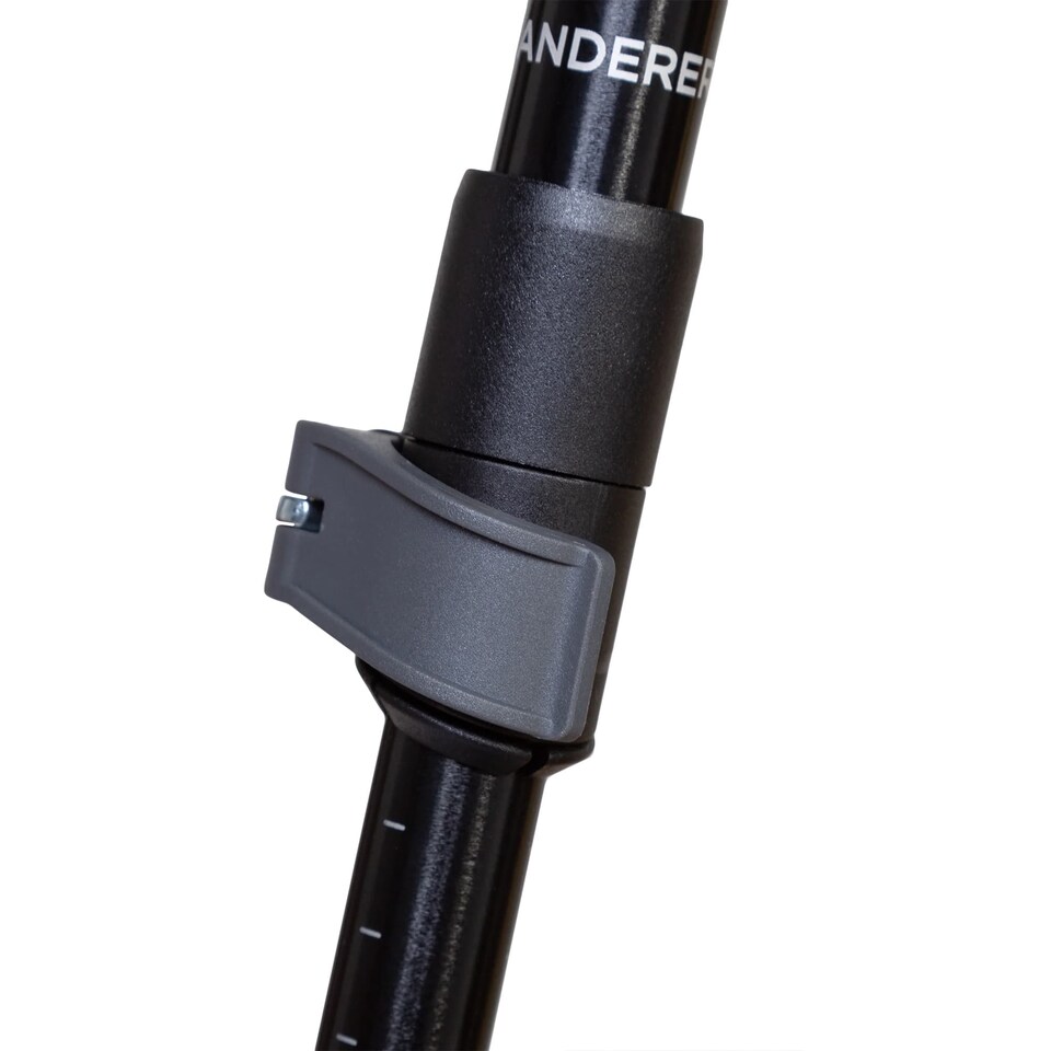 image 1 of Wanderer Fold Single Pole Compact Foldable Walking Stick Hiking Outdoor | Black | Black | One Size | 1