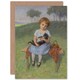 image 1 of Simon Glucklich Painting Girl With Cat Art Card