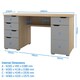 image 2 of Kentucky Desk with 1 Door / 5 Drawers White