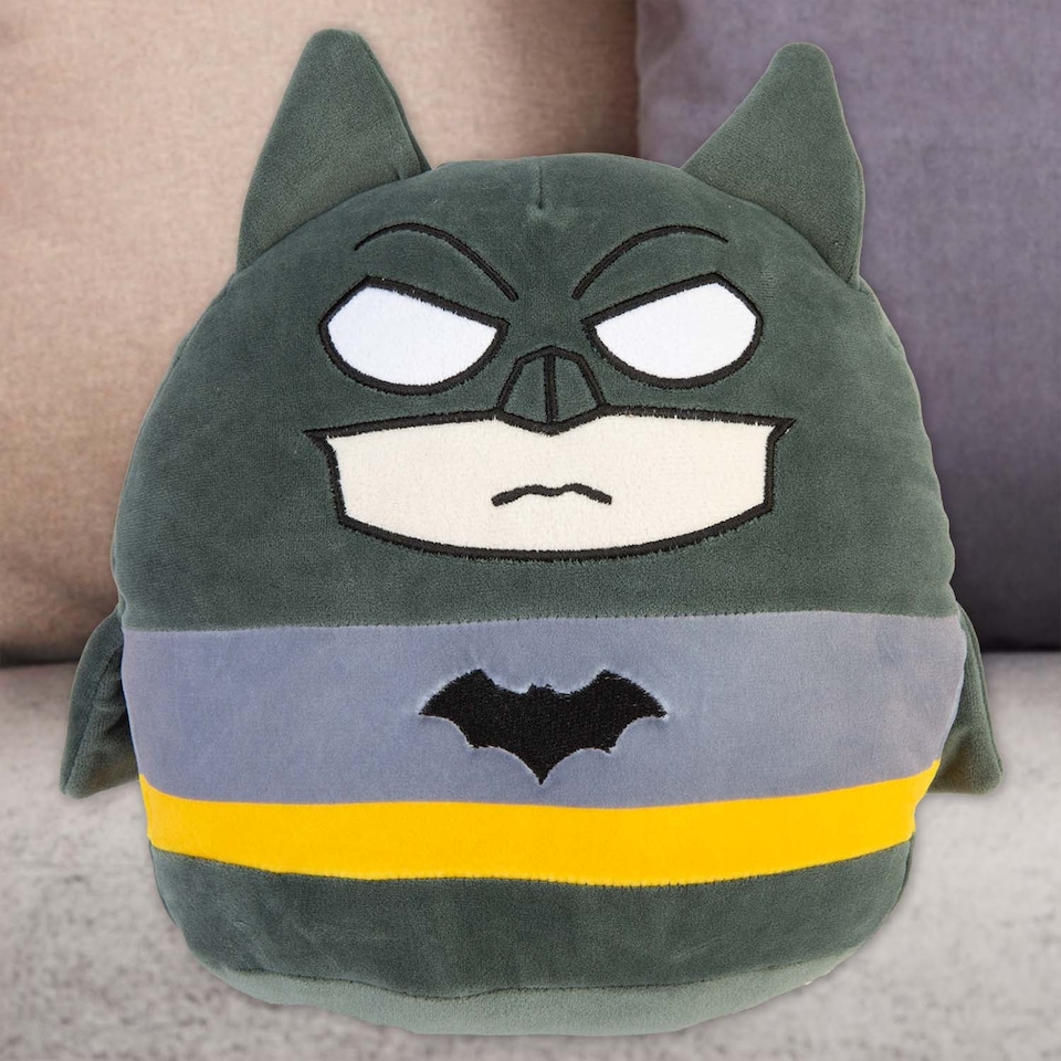 image 1 of PMS Batman Oval Plush Cushion Black - 22cm x 16cm